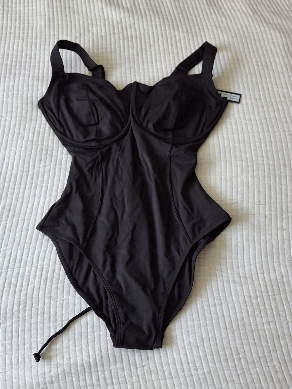 NWT TA3 Black Lifty One Piece Swimsuit Medium/Regular Long Bra Cup J/K